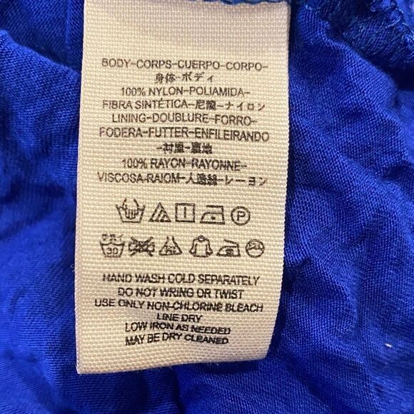 Free People Blue Crochet Long Sleeve Hi Neck Dress Size Small - Picture 5 of 6